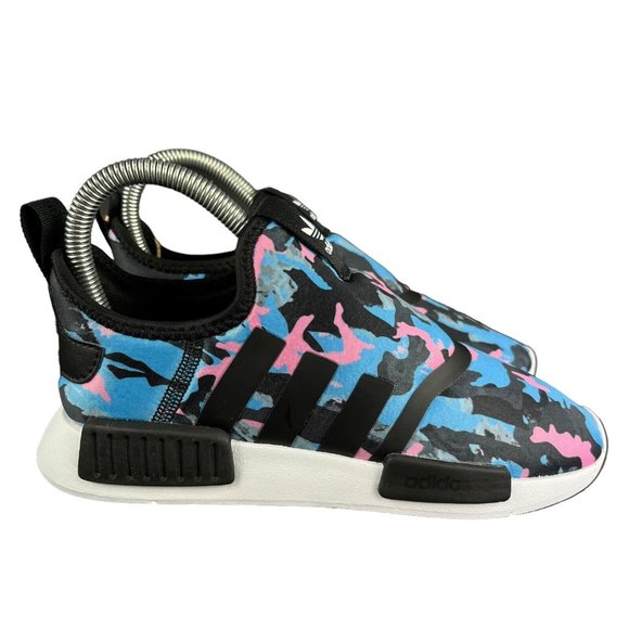 Adidas NMD 360 C Black Blue Pink Camo Slip-On Shoes HP9663 Youth Sizes 12 - 3 - Picture 1 of 9